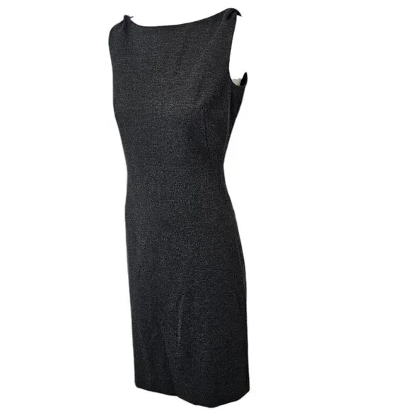 M.M.LaFleur Sheath Dress Size 0 Sleeveless The Lydia Ponte Charcoal Gray Stretch - Picture 2 of 10